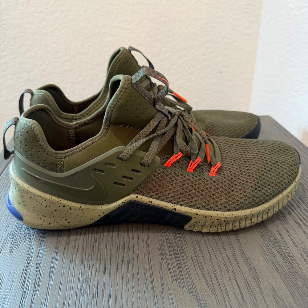 Nike Free Metcon 2 Mens Training Shoes Olive Green Orange AQ8306-341 Size 10.5